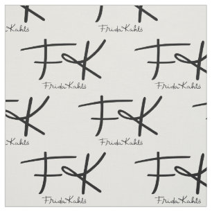 Frida Kahlo-monogram "FK" handtekeningpatroon Stof