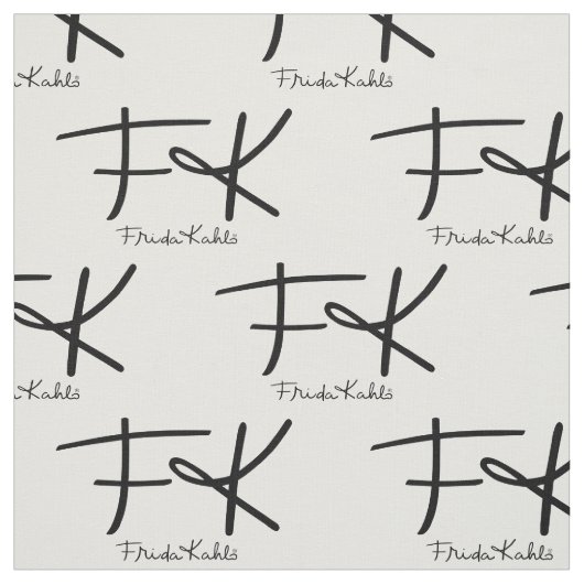 Frida Kahlo-monogram "FK" handtekeningpatroon Stof (Swatch)