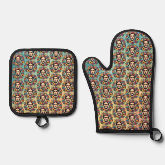 Frida Kahlo Ovenwant & Pannenlap Set (Voorkant)