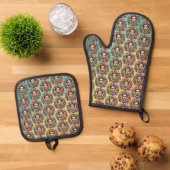 Frida Kahlo Ovenwant & Pannenlap Set (Top down)