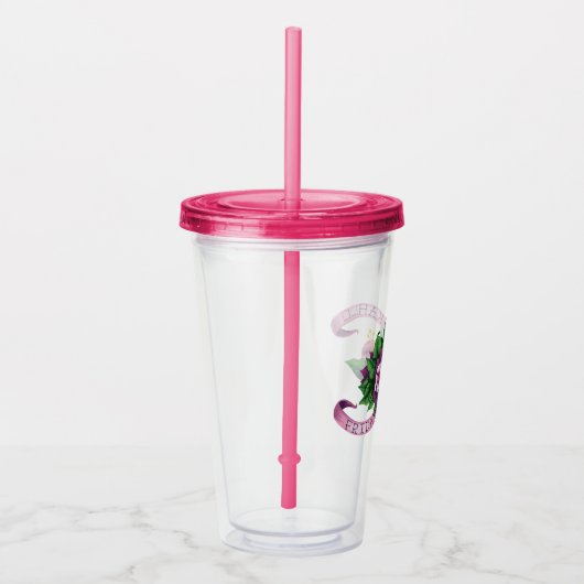 Frida Kahlo | Paarse Floral Bouquet Acryl Drinkbeker (Rechts)