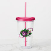 Frida Kahlo | Paarse Floral Bouquet Acryl Drinkbeker (Voorkant)