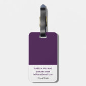 Frida Kahlo | Paarse Floral Bouquet Bagagelabel (Achterkant verticaal)