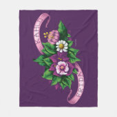 Frida Kahlo | Paarse Floral Bouquet Fleece Deken (Voorkant)