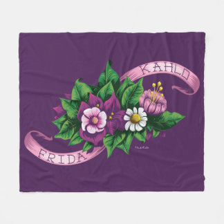 Frida Kahlo | Paarse Floral Bouquet Fleece Deken