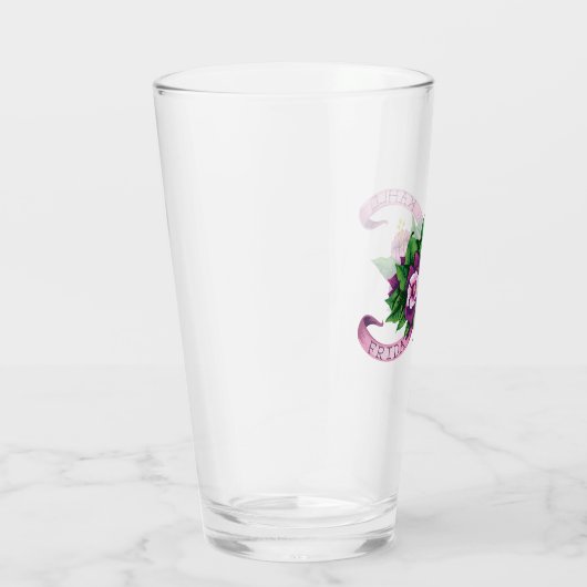 Frida Kahlo | Paarse Floral Bouquet Glas (Rechts)