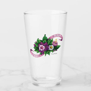 Frida Kahlo   Paarse Floral Bouquet Glas