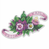 Frida Kahlo | Paarse Floral Bouquet Sticker (Voorkant)