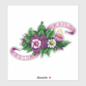 Frida Kahlo | Paarse Floral Bouquet Sticker (Vel)