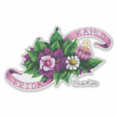 Frida Kahlo | Paarse Floral Bouquet Sticker (Voorkant)