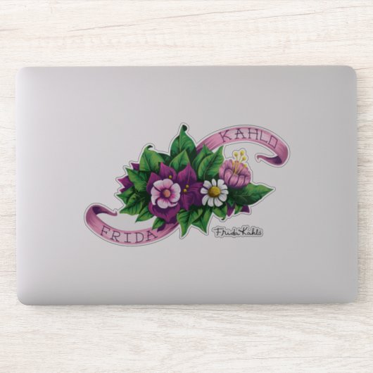 Frida Kahlo | Paarse Floral Bouquet Sticker (Computer)