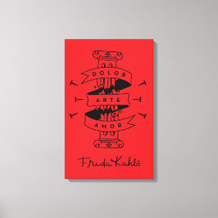 Frida Kahlo   Pain Art Love Canvas Afdruk