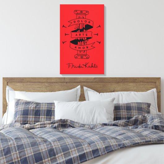 Frida Kahlo | Pain Art Love Canvas Afdruk (Insitu (Slaapkamer))