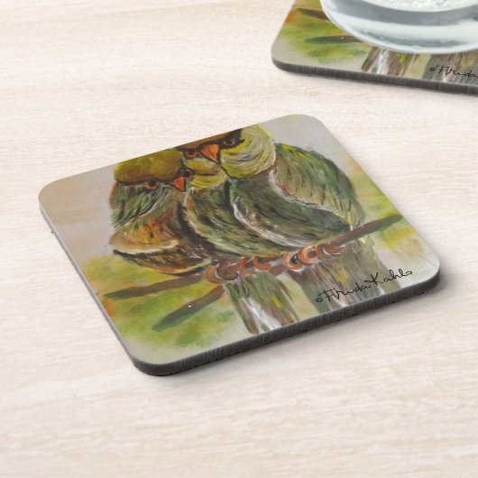 Frida Kahlo Painted Birds Bier Onderzetter (Linkerzijde)