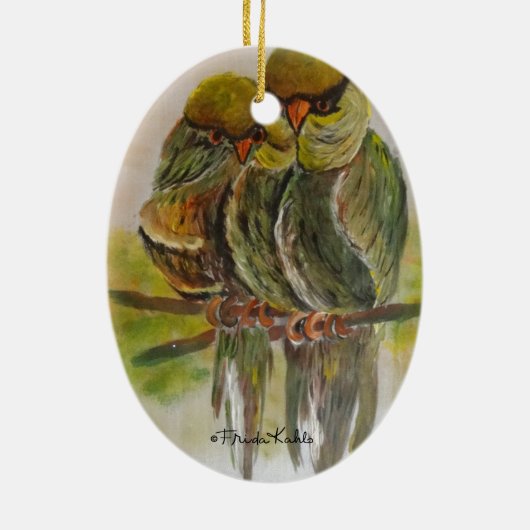 Frida Kahlo Painted Birds Keramisch Ornament (Achterkant)
