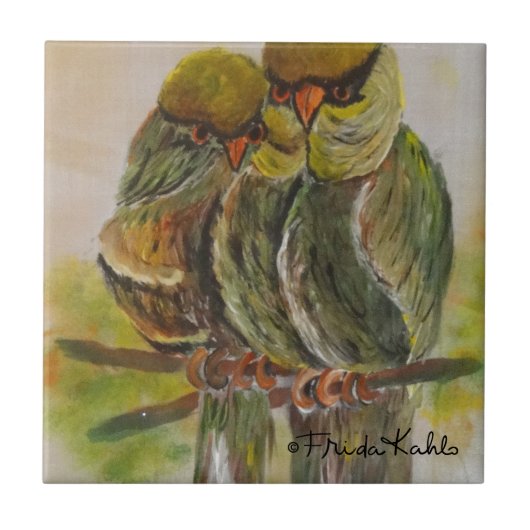 Frida Kahlo Painted Birds Tegeltje (Voorkant)
