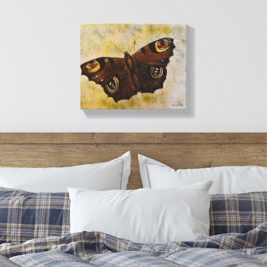 Frida Kahlo Painted Butterfly Canvas Afdruk (Insitu (Slaapkamer))