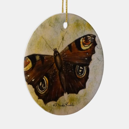 Frida Kahlo Painted Butterfly Keramisch Ornament (Rechts)