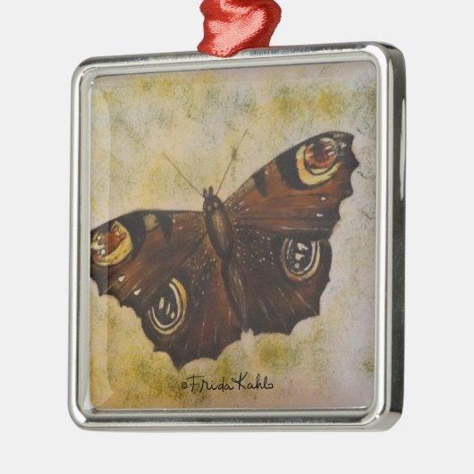 Frida Kahlo Painted Butterfly Metalen Ornament (Links)