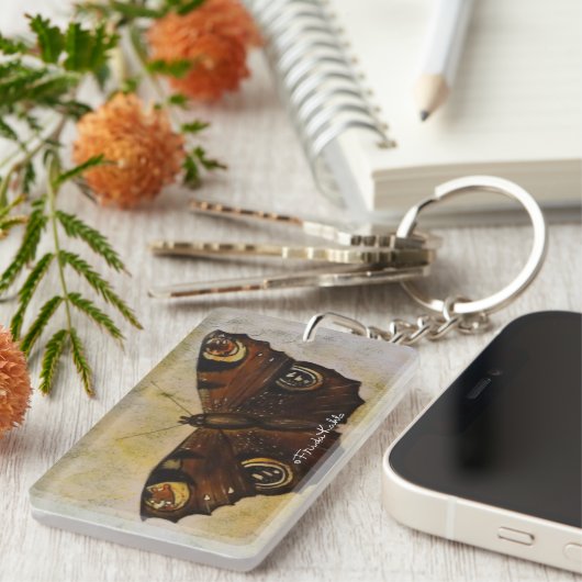 Frida Kahlo Painted Butterfly Sleutelhanger (Voorkant Rechts)