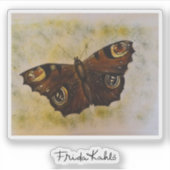 Frida Kahlo Painted Butterfly Sticker (Voorkant)