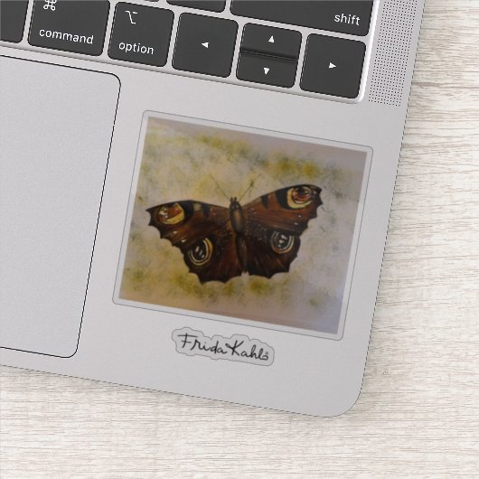 Frida Kahlo Painted Butterfly Sticker (Detail)