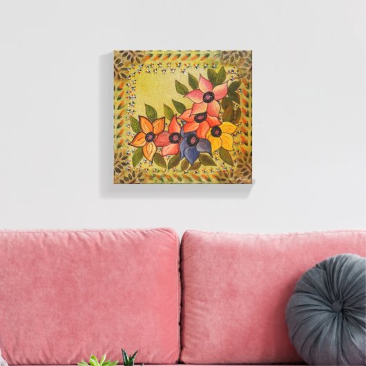 Frida Kahlo Painted Flores Canvas Afdruk (Insitu (Woonkamer))