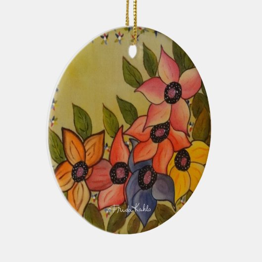 Frida Kahlo Painted Flores Keramisch Ornament (Rechts)
