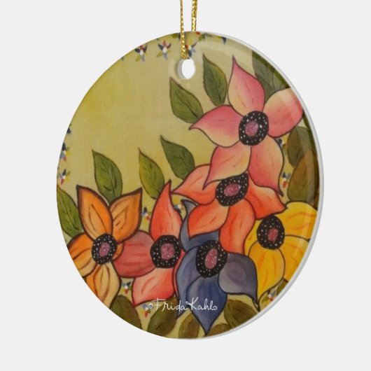 Frida Kahlo Painted Flores Keramisch Ornament (Links)