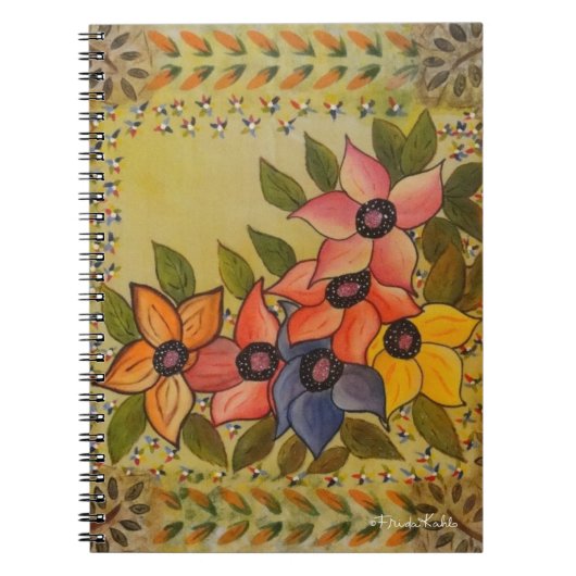 Frida Kahlo Painted Flores Notitieboek (Voorkant)