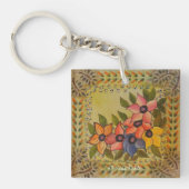 Frida Kahlo Painted Flores Sleutelhanger (Voorkant)