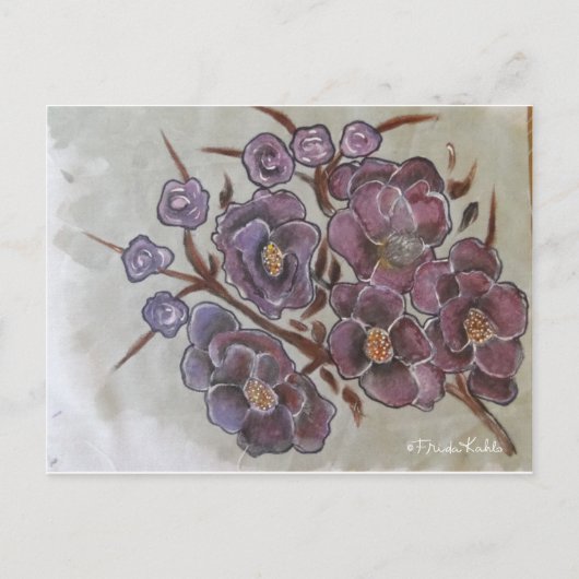 Frida Kahlo Painted Flowers Briefkaart (Voorkant)