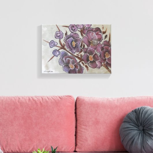 Frida Kahlo Painted Flowers Canvas Afdruk (Insitu (Woonkamer))
