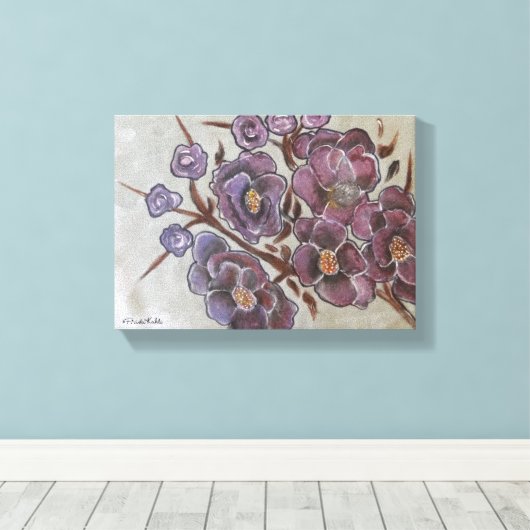 Frida Kahlo Painted Flowers Canvas Afdruk (Insitu (Houten vloer))