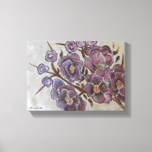 Frida Kahlo Painted Flowers Canvas Afdruk