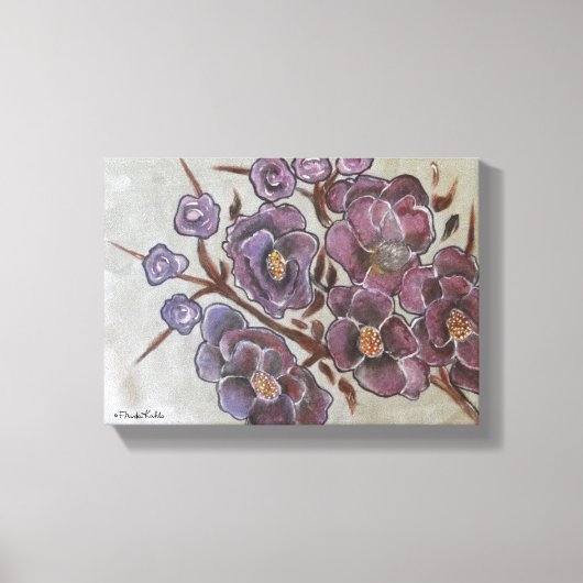 Frida Kahlo Painted Flowers Canvas Afdruk (Voorkant)