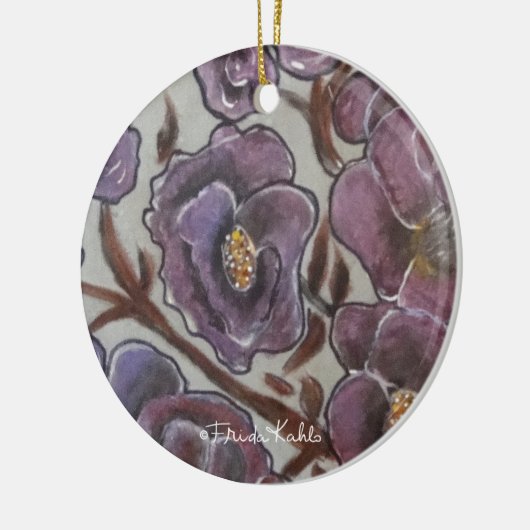 Frida Kahlo Painted Flowers Keramisch Ornament (Links)