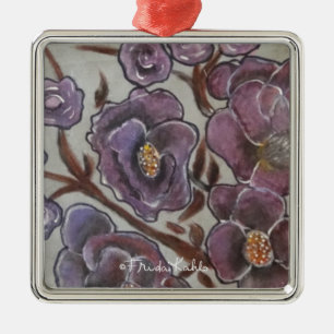 Frida Kahlo Painted Flowers Metalen Ornament