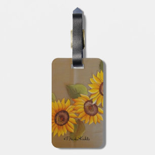 Frida Kahlo Painted Sunflower Bagagelabel