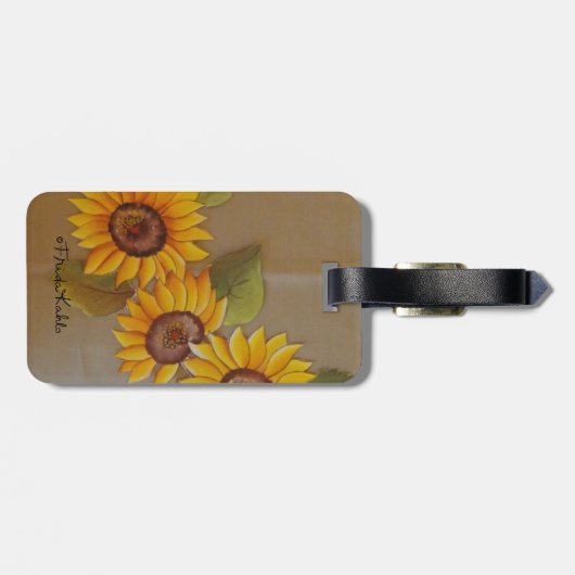 Frida Kahlo Painted Sunflower Bagagelabel (Achterkant horizontaal)