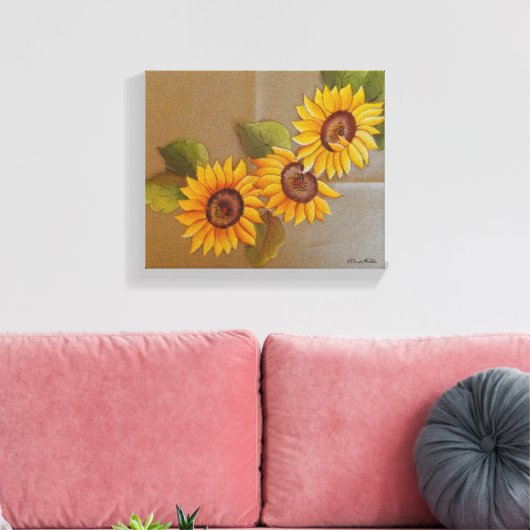 Frida Kahlo Painted Sunflower Canvas Afdruk (Insitu (Woonkamer))