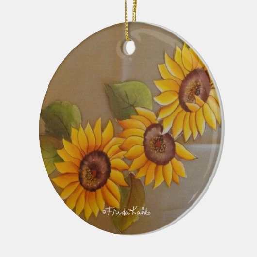 Frida Kahlo Painted Sunflower Keramisch Ornament (Links)