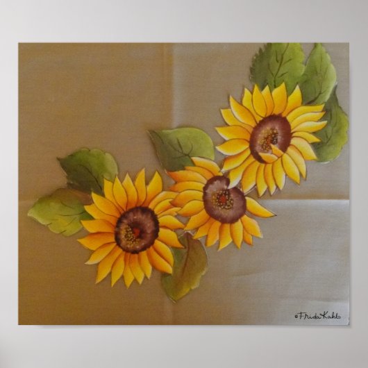 Frida Kahlo Painted Sunflower Poster (Voorkant)