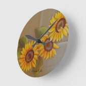 Frida Kahlo Painted Sunflower Ronde Klok (Hoek)
