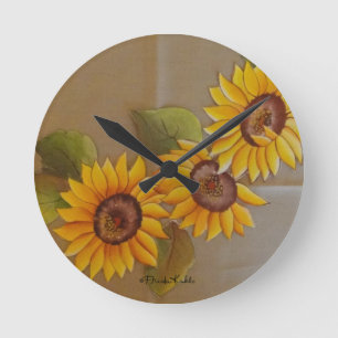 Frida Kahlo Painted Sunflower Ronde Klok