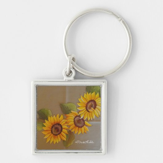 Frida Kahlo Painted Sunflower Sleutelhanger (Voorkant)