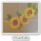 Frida Kahlo Painted Sunflower Sticker (Voorkant)