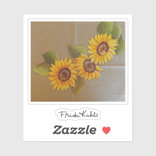 Frida Kahlo Painted Sunflower Sticker (Vel)