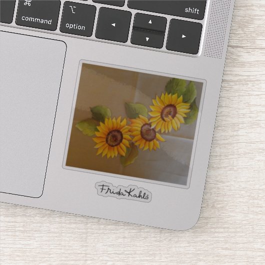 Frida Kahlo Painted Sunflower Sticker (Detail)