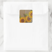 Frida Kahlo Painted Sunflower Vierkante Sticker (Tas)